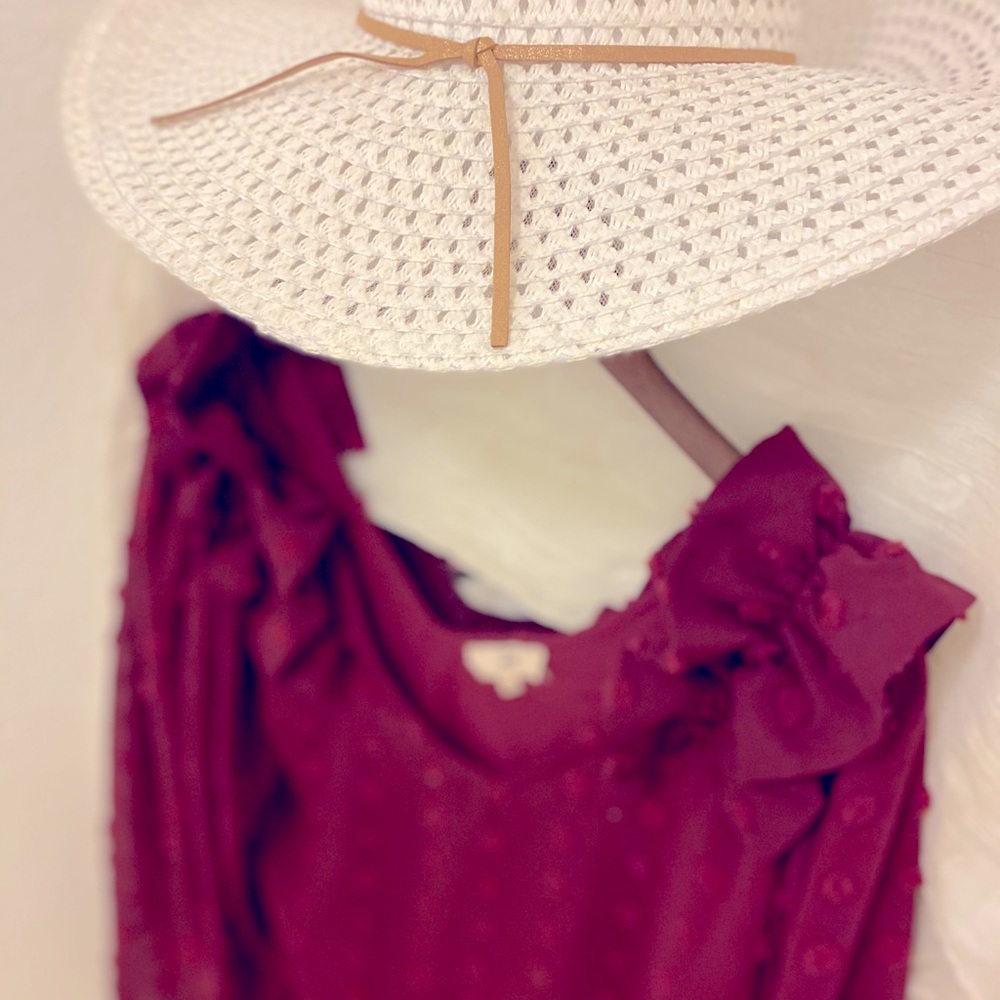 Red Ruffle Blouse